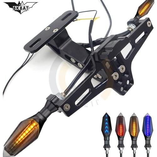 Motorcycle license plate frame with turn signal and relay plate holder FOR Yamaha r6 2008 virago 1100 Aprilia Benelli tnt 125