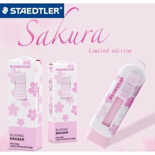 3pcs Germany STAEDTLER 525 Retractable Eraser Cherry Blossom Limited Painting Sketch Eraser Clean Without Leaving Marks