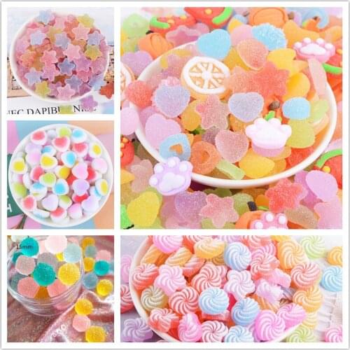 10PCS Resin Candy Charm Scrapbook DIY Craft Decor Home Figurine Crafts Embellishment