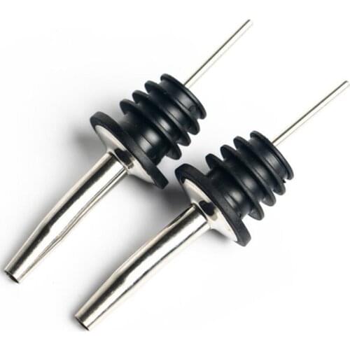 Stainless steel Pouring device wine Olive Oil Pourer Dispenser Spout Glass Bottle Pourer Black LX6694