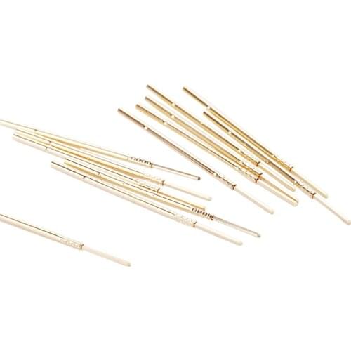 100PCS RL75-3W Brass Tube Probe Gold Plated Spring Test Probe Length 38.2mm Rectangular Gear Head dia 1.32mm Electrical Tool