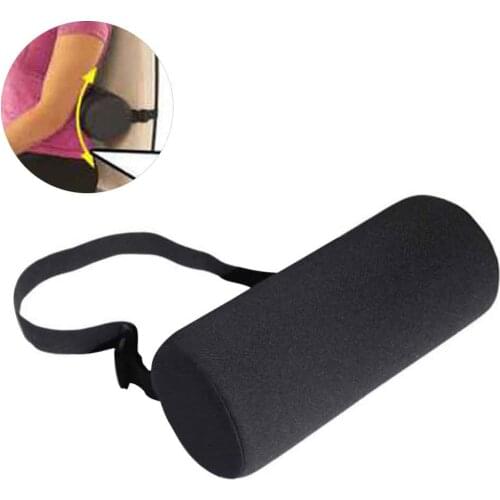 For Car Seat Waist Protecter Lumbar Roll Universal Black Adjustable Buckle Office Chairs Low Back Support Travel Fatigue Relief