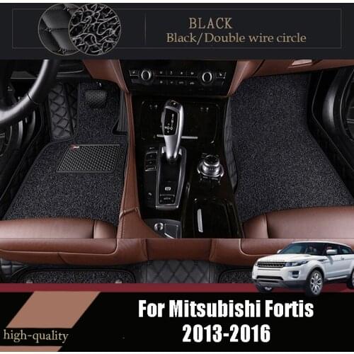 Luxury Double Layer Wire Loop Car Floor Mats Carpets For Mitsubishi Fortis 2016 2015 2014 2013 Auto Interior Accessories Rugs