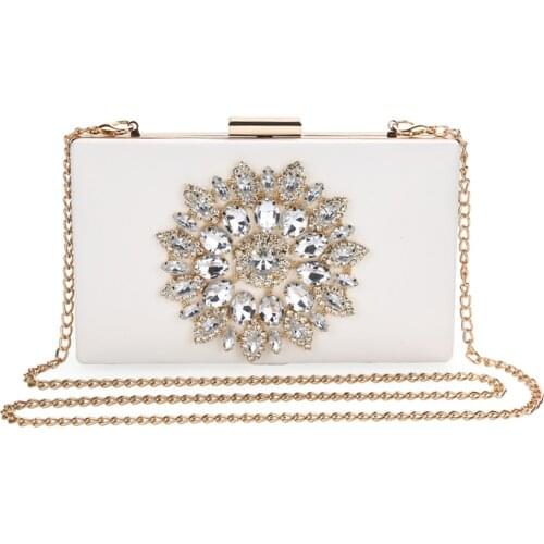 Luxury womens bags fashion temperament in 2020 diamond-encrusted rhinestone wallet shoulder chain slung small square bag