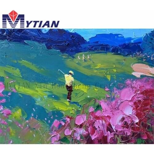 DIY Golf Course Diamond Painting Full Square Round Drill Diamond Embroidery Kit,5D Mosaic Sea Scenery Paint By Number Home Decor
