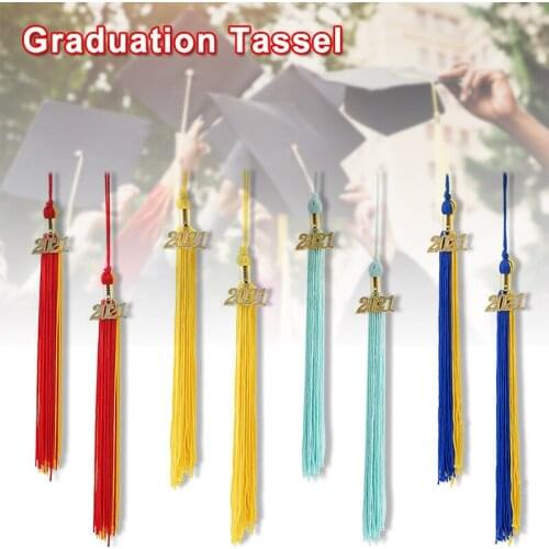 Graduation Cap Tassel with 2021 Year Gold Date Hat Decoration Cap Ceremony Decoration for Graduation Party Activities H