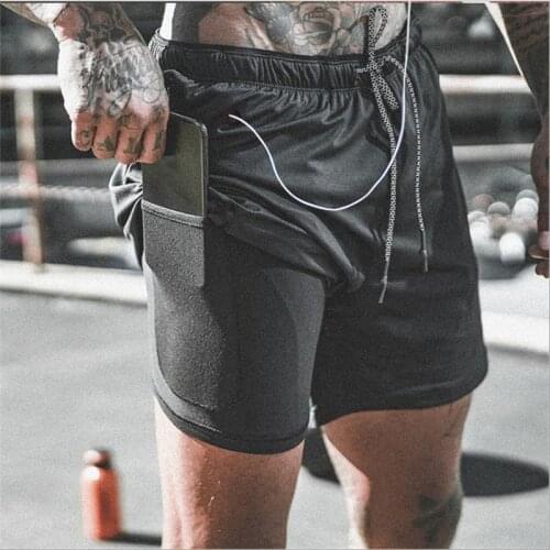 Headphone cable hole Running Shorts Men Gym Fitness Training Quick Dry Short Pants Male Outdoor Sport Jogging Basketball Shorts