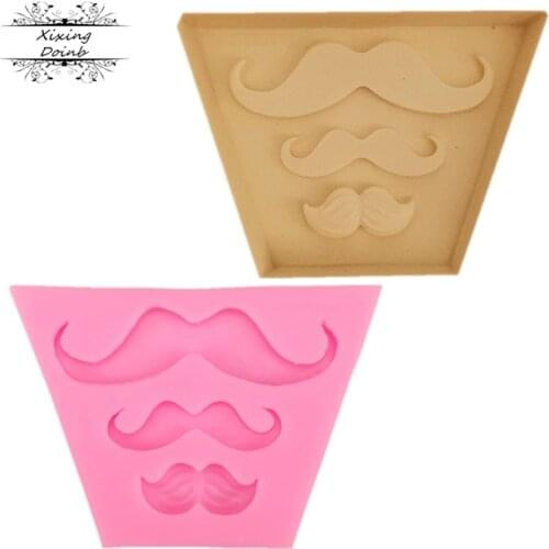 DIY silicone mold different size beard shape Kitchen Baking tools cake decoration mold fudge Chocolate Mold
