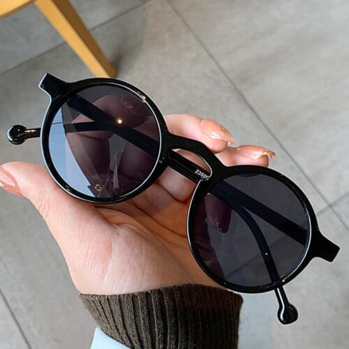 Retro Round Sunglasses Women Brand Designer Classic Vintage Small Frame Sun Glasses Ladies Black Driving Eyewear Korean Style