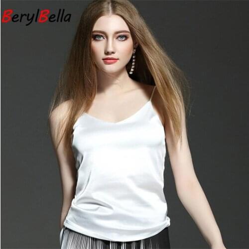 Tank Tops For Women Sexy Stain Sleeveless Vest Slim Solid Color Top Women Camis Backless Comfort silk Camisole Tops Femininas