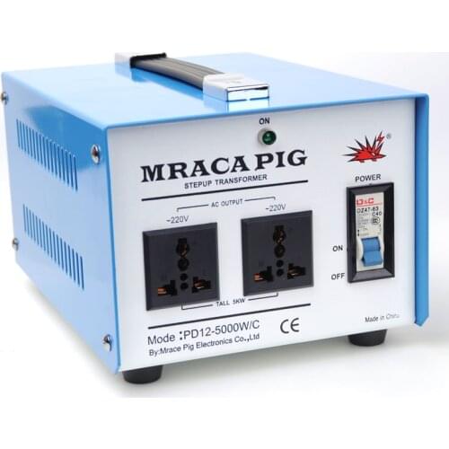 MRACA PIG transformer 110V to 220V 5000W industrial version 100% pure copper standard high power, current 50A 50 / 60Hz