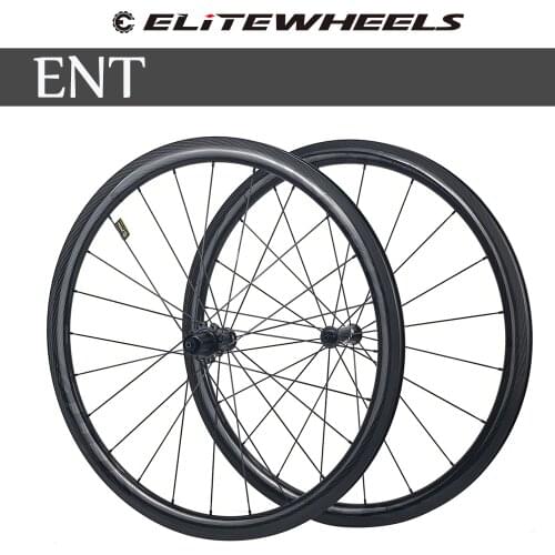 ELITEWHEELS ENT 700c Road Carbon Wheels V Brake 20-40 Hole Glossy Matte Tubeless Ready Rim Sapim Secure Lock Nipple YAn RF08 HUB