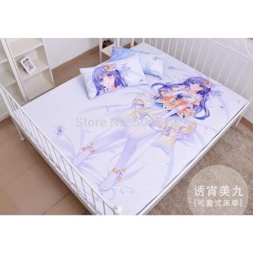 Japanese Anime Cartoon Date A Live Izayoi Miku Milk Silk Mattress Cover Fitted Sheet cover bedspread counterpane