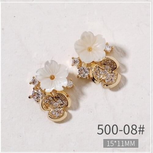 10pcs Luxury Shell Flower zircon crystals rhinestones nail art decorations jewelry nails accessories decoration charms supplies