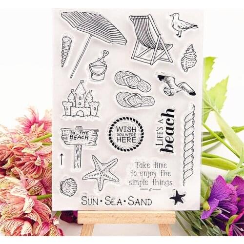11x15cm beach vacation Transparent Clear Stamps Silicone Seals Roller Stamp DIY scrapbooking photo album/Card Making wedding