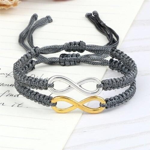 2pc/set Couple Bracelets Handmade ECG Heart Gold Silver Color Heartbeat Braided Bangle Charm Women Adjustable Friendship Jewelry