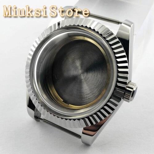 40mm sterile silver stainless steel watch case fit ETA 2836, Miyota 82 series, NH35 36, Mingzhu DG 2813 3804 movement