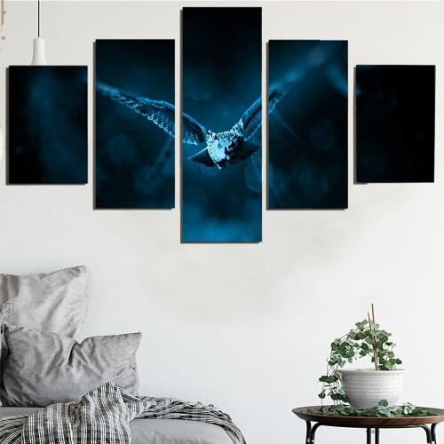 5 Pieces Wall Art Canvas Painting Animal Poster Flying Owl Home For Decoration Pictures Modern Living Room Framework Modular