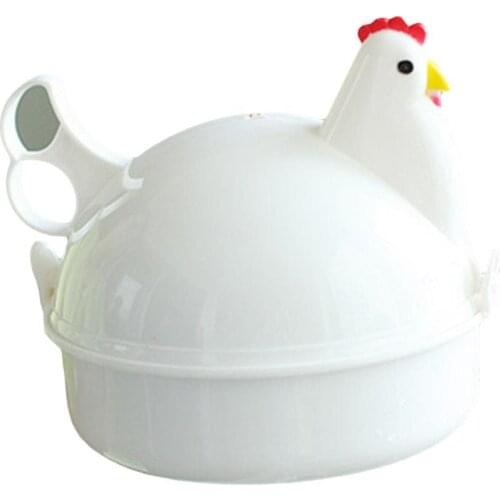 60% Hot Sale Portable Chicken Shape 4 Eggs Steamer Boiler Durable Kitchen Microwave Oven Cookware Home Kitchen Supplies