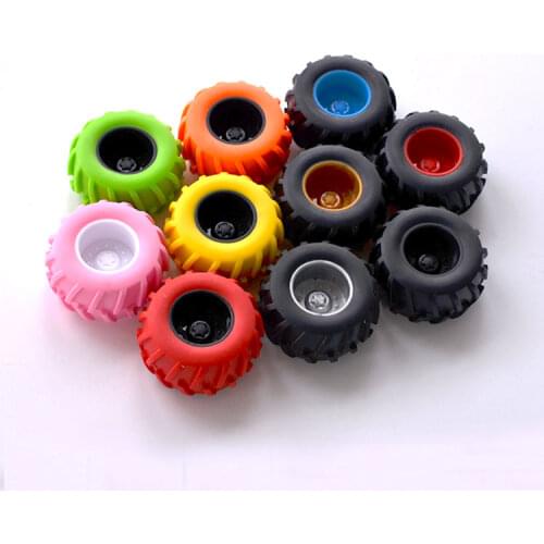 8Pcs Off-road Tires 36mm Large Diameter Monster Rubber Tyres with Wheels for 1/32 Scale Street Tamiya Mini 4WD Car Models