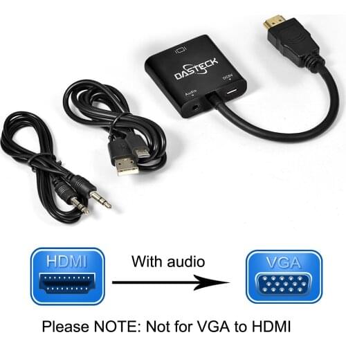 HDMI-compatible to VGA Adapter Male To Famale Converter 1080P Digital to Analog Video Audio For PC Laptop Tablet