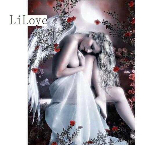 LI LOYE 5D Diamond Painting Cross Stitch Naked angel DIY Diamond Embroidery Full Square Drill Mosaic Pasted Needlework Gift FZ71