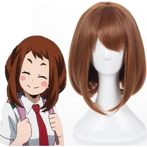 Anime My Hero Academia Cosplay Wigs Ochako Uraraka Cosplay Wig Synthetic Wig Hair Halloween Party Boku No Hero Academia Wig