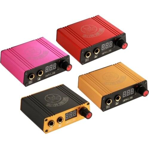 Mini Tattoo Machine Power Supply 18V 1.5A LCD Digital Display Foot Pedal in Port