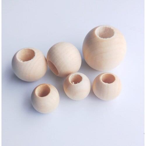 12-30mm Large Hole Flat Round Wooden Beads Natural Color Eco-friendly Spacer Beads DIY Jewelry Crafts Making Accessories