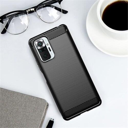 For Xiaomi Redmi Note 10 Pro Case Rubber Silicone Carbon Fiber Cover For Redmi Note 10 Pro Back Case For Redmi Note 10 Pro Case