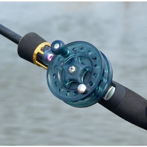 Fly Reel Diameter 60mm Arbor Transparent White/Black Aluminum Fly Fishing Reel Plastic Reel Hand Rod Car Raft Fishing Reel