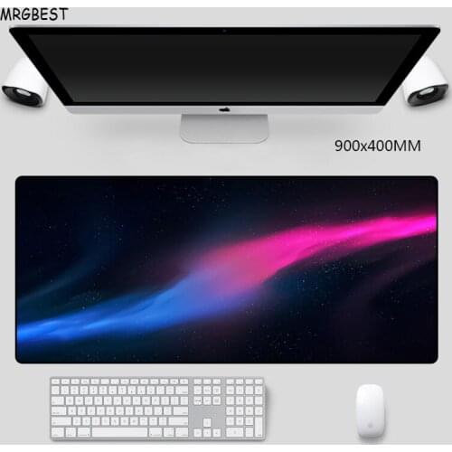 MRGBES Mouse Pad Super Large Black Blue and Red Mats Anti-slip Softy Rubber PC Computer Keyboard Pads for LOL CSGO DOTA Gamer