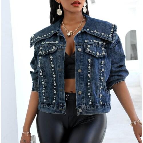 Women Vintage Button Down Distressed Short Denim Jean Jacket Coat With Pocket Y2k Blusa De Frio Feminina Свитер Женский 2021#001