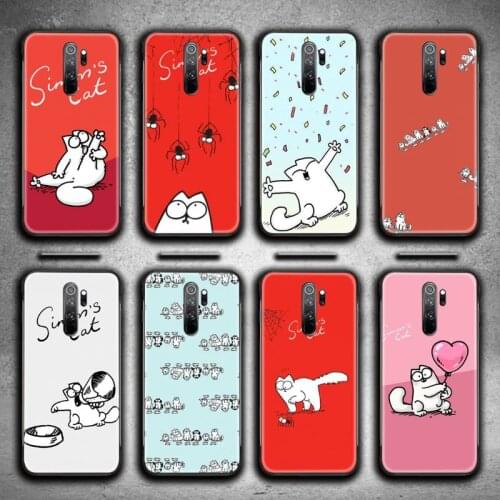 Cute Simons Cat Phone Case for Redmi Note 9 8 8T 8A 7 6 6A Go Pro Max Redmi 9 K20 K30 Pro
