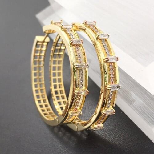 Vanifin Fashion Jewelry Original Big Ear Loops Micro Plated Romantic Wedding Birthday Earrings Stylish Bridal Daily Best Gift