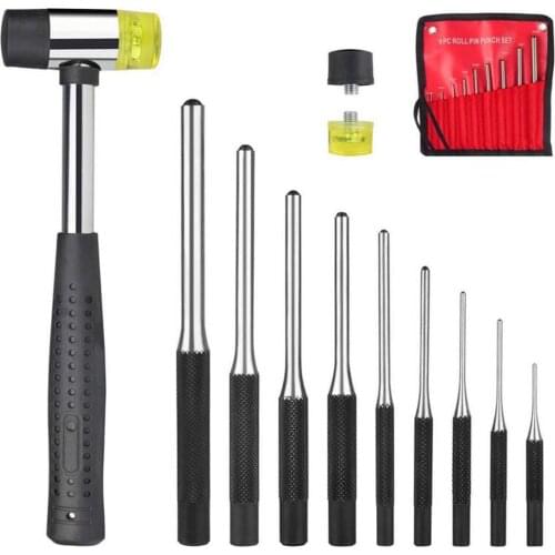 9PCS Roll Pin Punch Kit Complete Large Handle High Hardness Easy To Use Storage Pouch Roll Pin Punch Kit