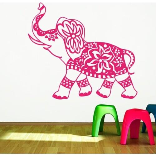 Wall Decal Elephant Mandala Meditation Buddha Eastern Bohemian Sticker Bedroom Yoga Home Decor Vinyl Sticker H-8