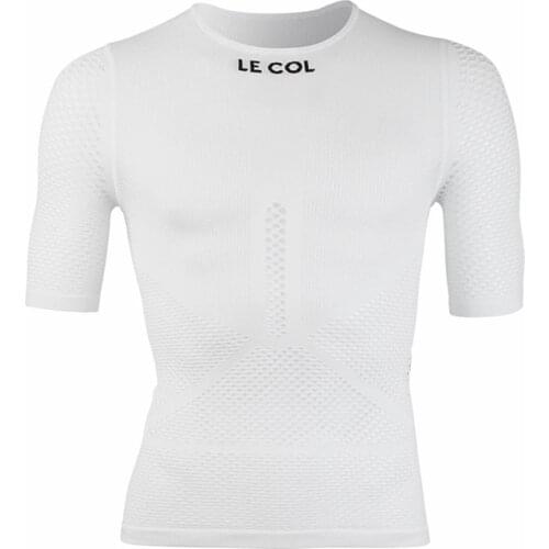 Unisex Pro Mesh Short Sleeve Base Layer Superlight quick-drying cycling underwear outdoor sports Bike shirt men white/black