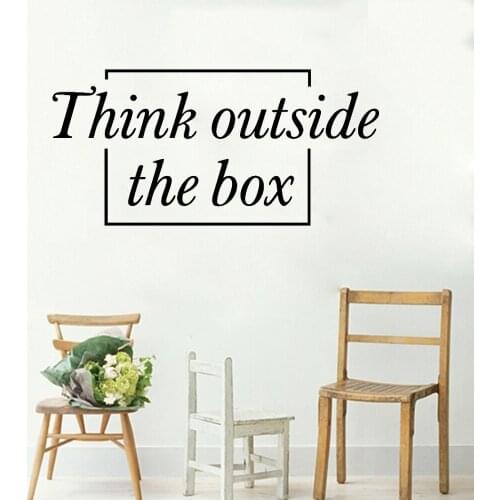 New Style Inspirational Wall Sticker Think Outside The Box Vinyl Art Modern Home Decor Decal Removable Wallpaper Boy Rooms LC349