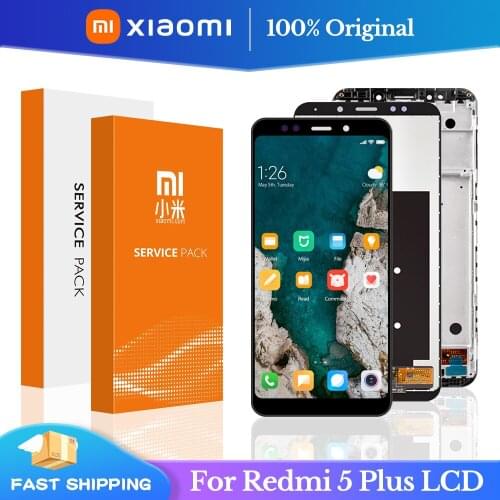5.99'' Original For Xiaomi Redmi 5 Plus LCD Display + Frame 10 Touch Screen Redmi5 Plus LCD Digitizer Replacement Repair Parts