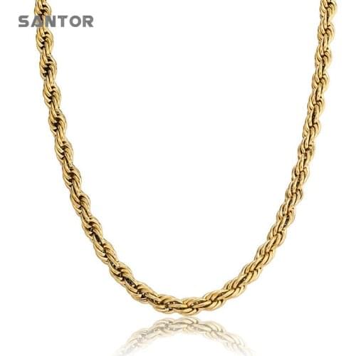 7mm Stainless Steel Twist Chain Rope Necklace Hip Hop Necklace Fashion Lobster Clasp Jewelry For Pendant Men Women