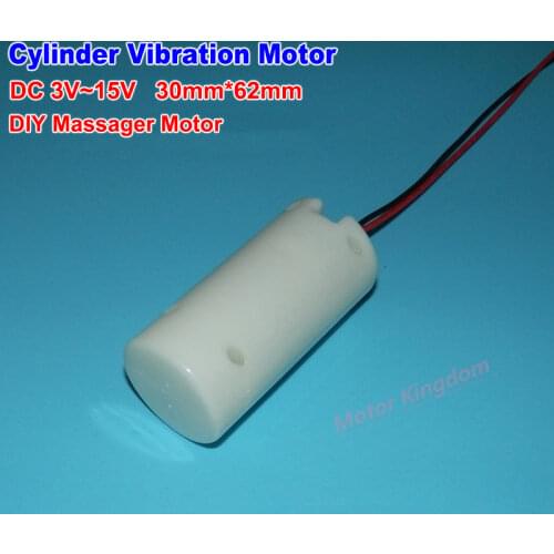 R260 DC 12V 6V 9V Micro Round 30*62mm Cylinder Mini Electric Strong Vibration Motor Vibrating Plastic Cover DIY Massager Toy