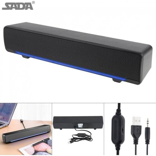 SADA V-196 Strip Speaker Wireless Desktop Multi-media Sound Bar with Dual Speakers DSP and Mixing Sound for Household / Office