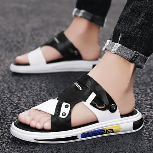 Male Fashion High Quality Plus Size Home And Beach Comfortable Sandals Men Casual Durable Anti Skid Peep Toe Summer Slippers