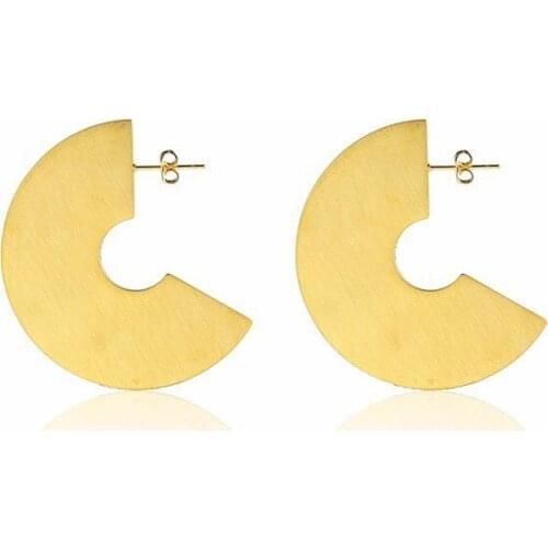 RIR Stainless Steel Trend Geometry Figure Big Stud Earrings Creative Temperament Very Heavy Ladies Jewellery Earrings