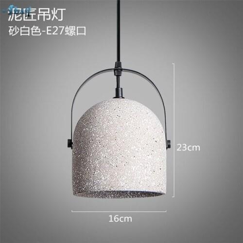 Nordic Cement Pendant Lights Ceramic Hanging Lamp Simple Industrial Decor E27 LED Restaurant Bar Kitchen Living Room Loft Decor