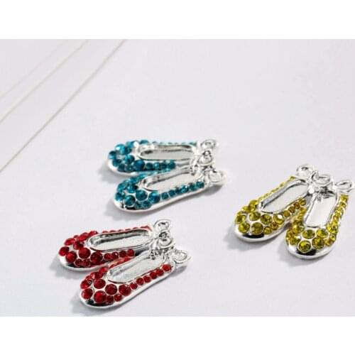 Rhinestone Free shipping 22*24mm flatback for DIY crafts ballet shoe rhinestone button for DIY 10PCS/LOT(BTN-5447)