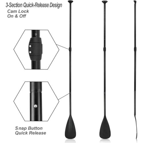 Sup Paddle Adjustable Stand Up Paddle Board For Water Sport 3-Section Alloy Shaft For Kayak Inflatable Fishing Drifting Board