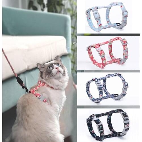 Pet Supplies Adjustable Anti-strike-off Cat And Dog Collar Traction Rope Walking Training Hand-held Safety Traction Rope