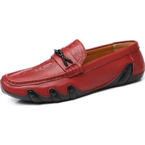 Genuine Leather Mens Shoes Italian Men Loafers Moccasins Man Slip on Male Business Flats Fashion Comfy Breathable Driving Shoes